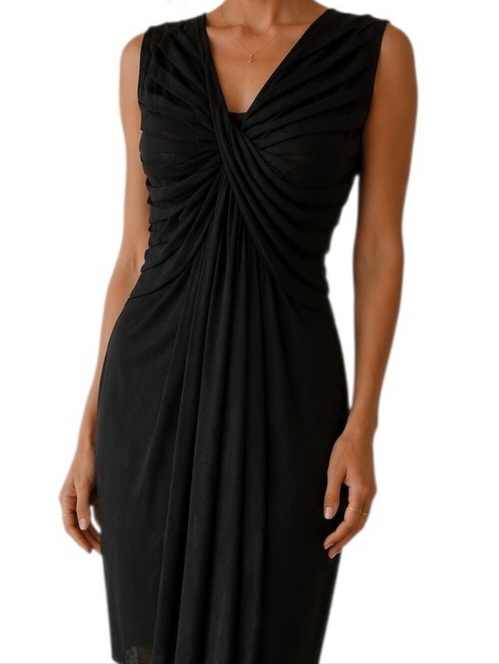 Orange Fashion Village Bodycon Knit Dress Women Medium Black